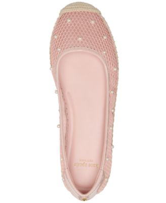 Women's Pearl Fishnet Espadrille Flats
