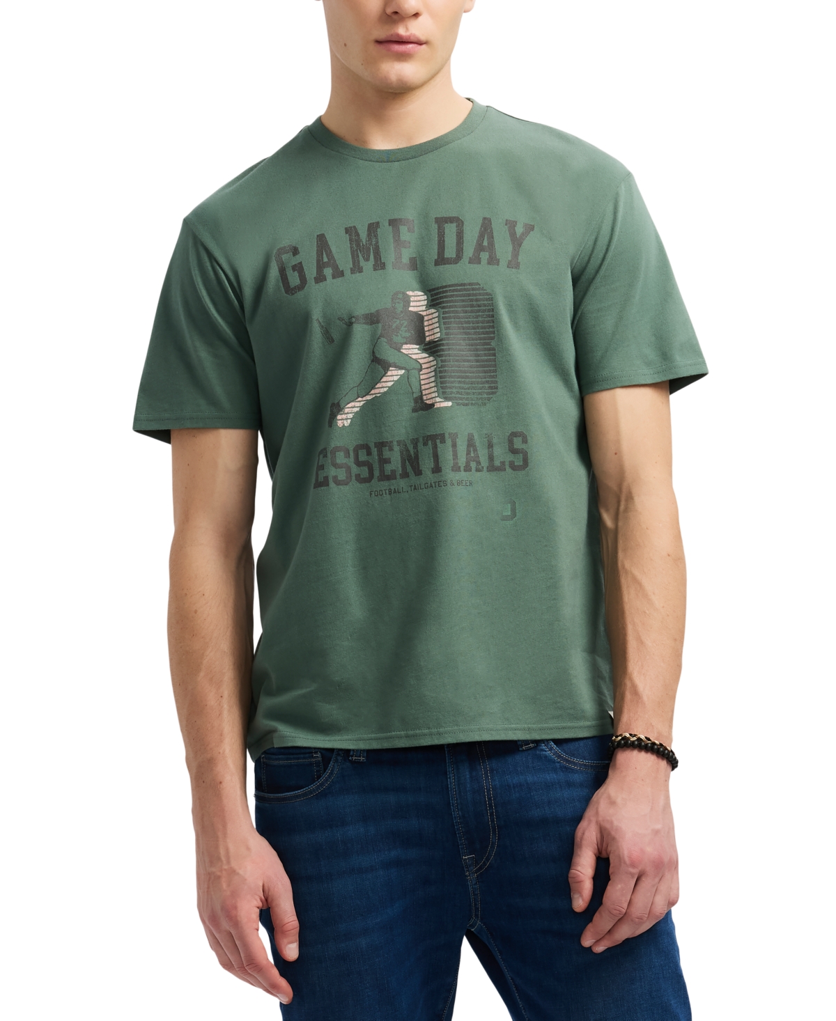 Men's Titus Relaxed Fit Short Sleeve Crewneck Game Day Essentials Graphic T-Shirt - Dark Forest
