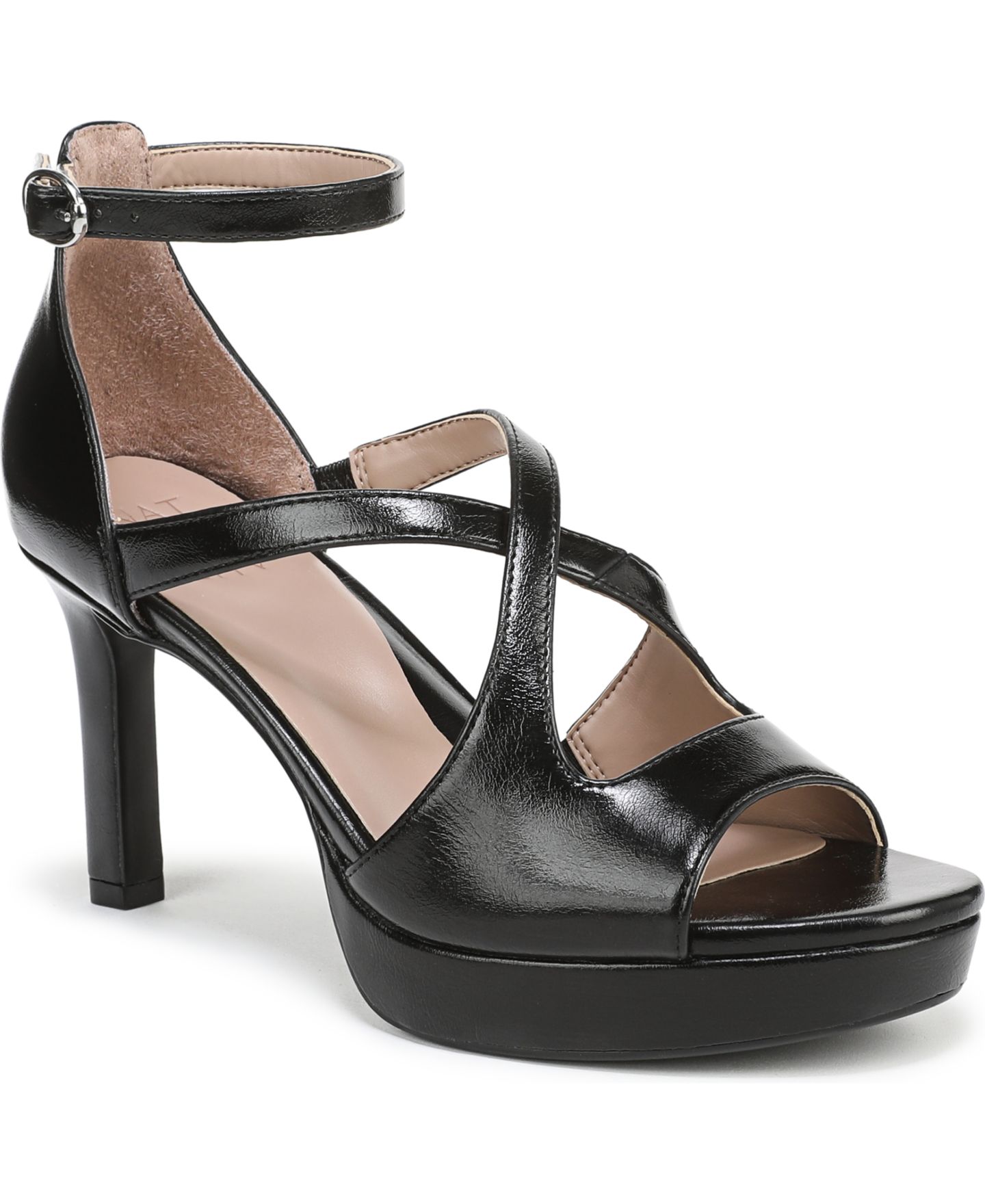 Женские сандалии Naturalizer Alicia Platform Dress Sandals, цвет: Чёрная искусственная кожа — фото 1