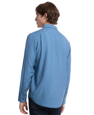 Men's Crepe Long Sleeve Two-Pocket Button-Front Shirt