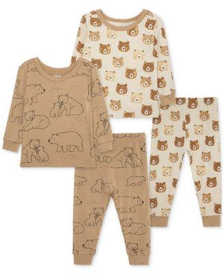 Little Me - Baby Boys Bears Pajamas, 4 Piece Set