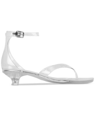 Women's Gummy Kitten-Heel Jelly Thong Sandals