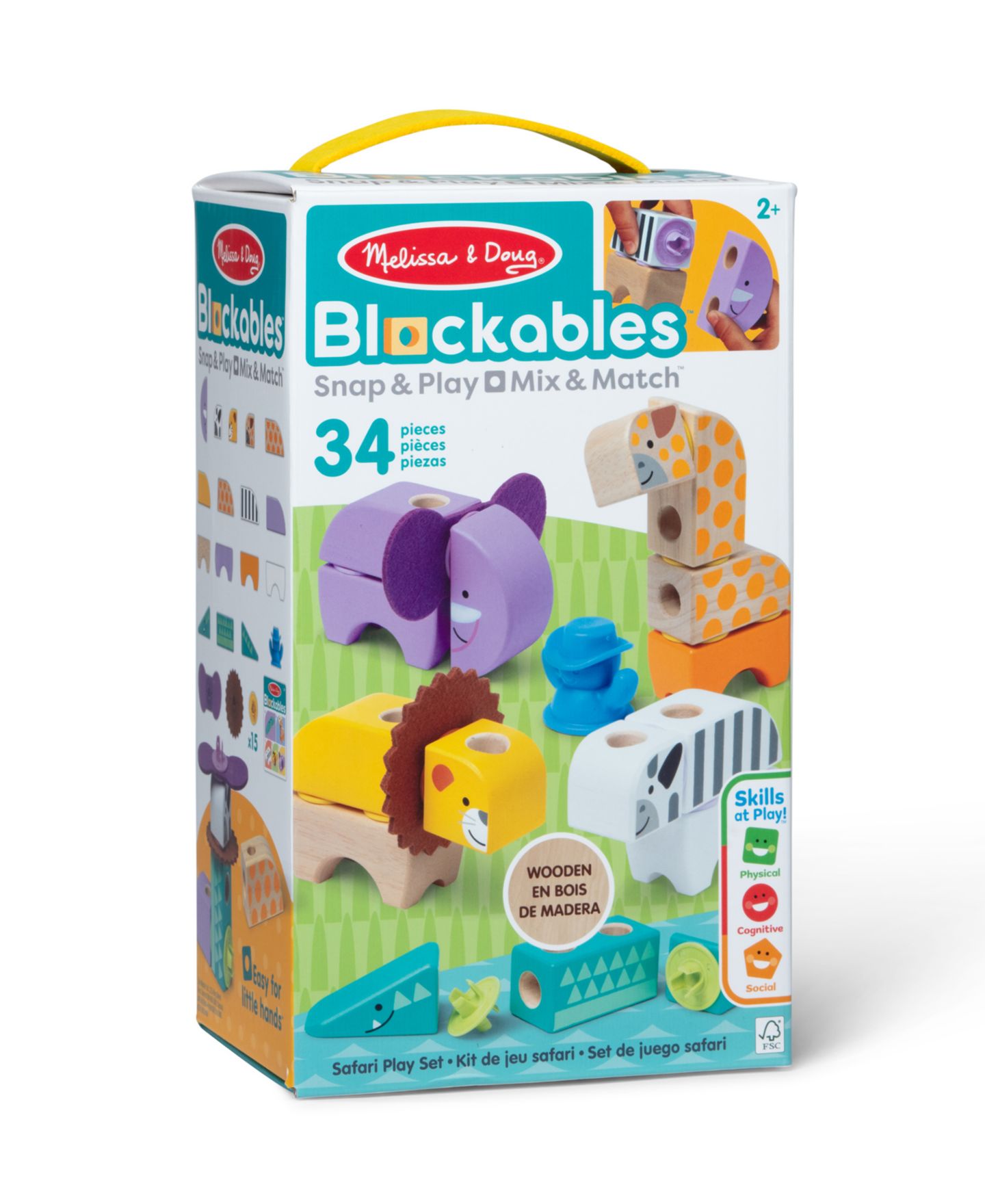 Детский конструктор Melissa and Doug Safari Blockables 30-Piece Building Set, Ages 2+ — фото 3