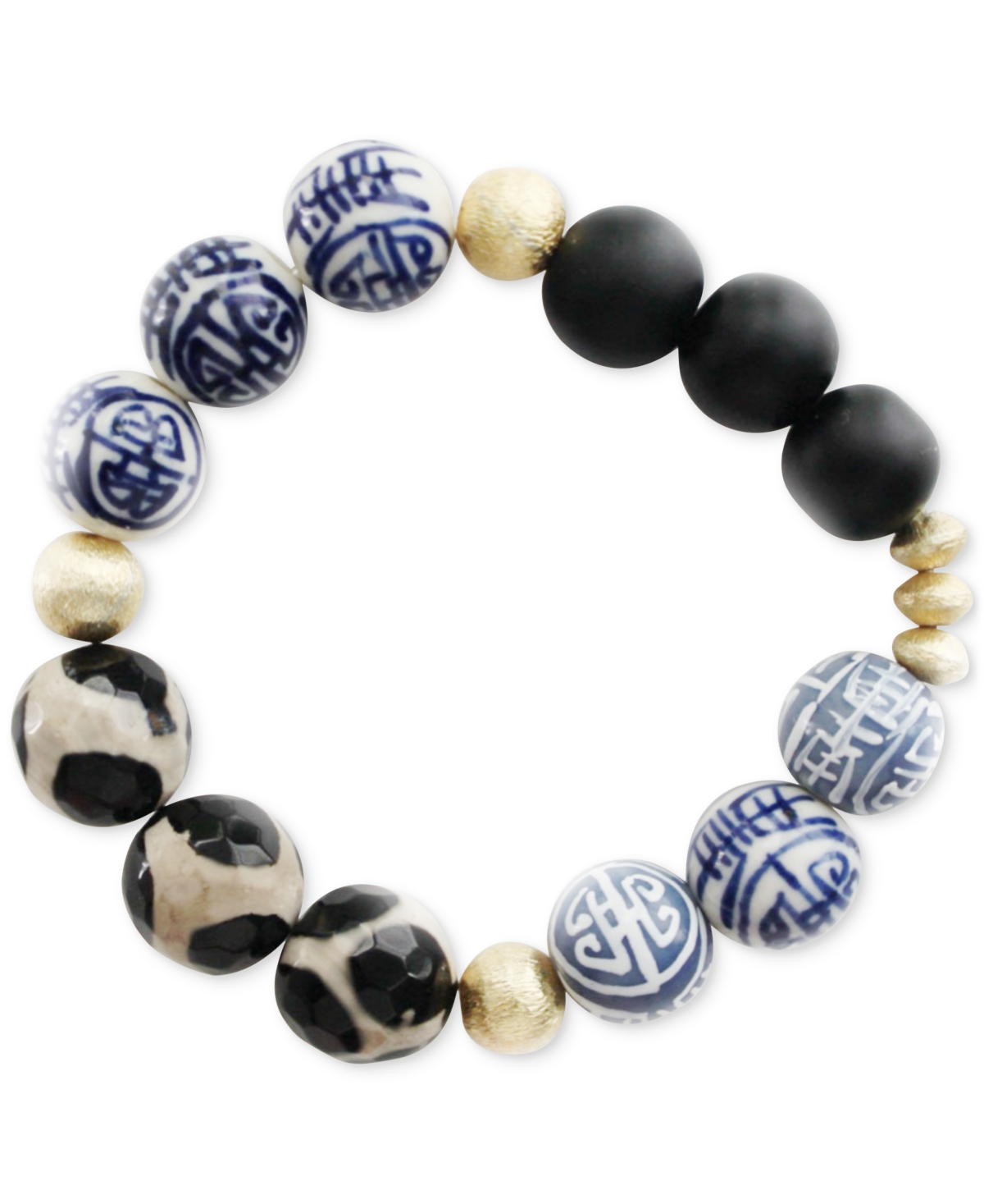 Royal Azure Multi Colored Stretchy Bracelet - Dark Blue