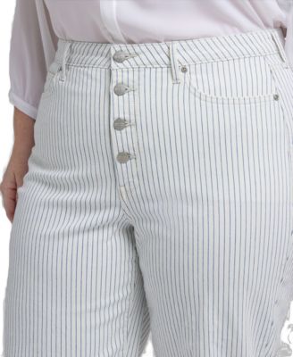 Plus Size Wide Leg Ankle Jeans