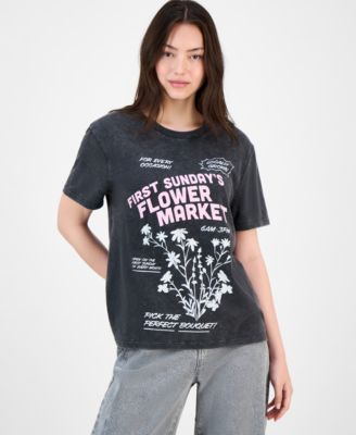 Love Tribe - Juniors' Flower Market Graphic T-Shirt