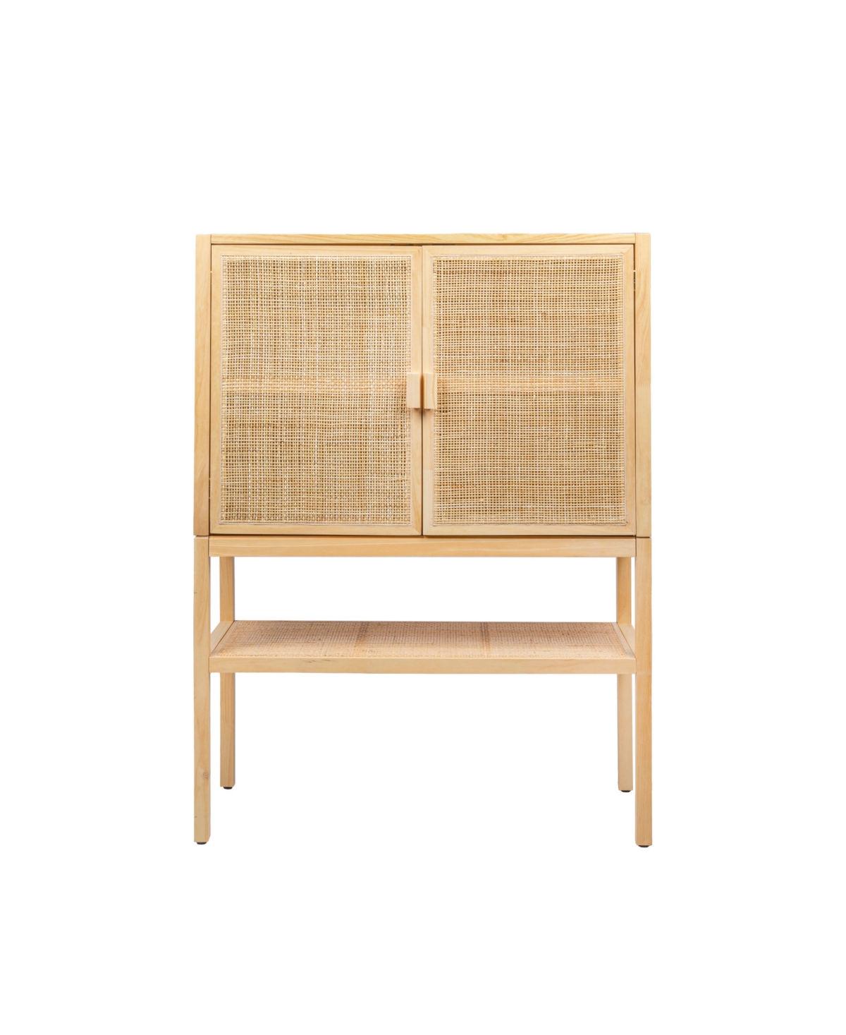Creative Co-op 15.8" Woven Rattan And Wood Bohemian Cabinet
