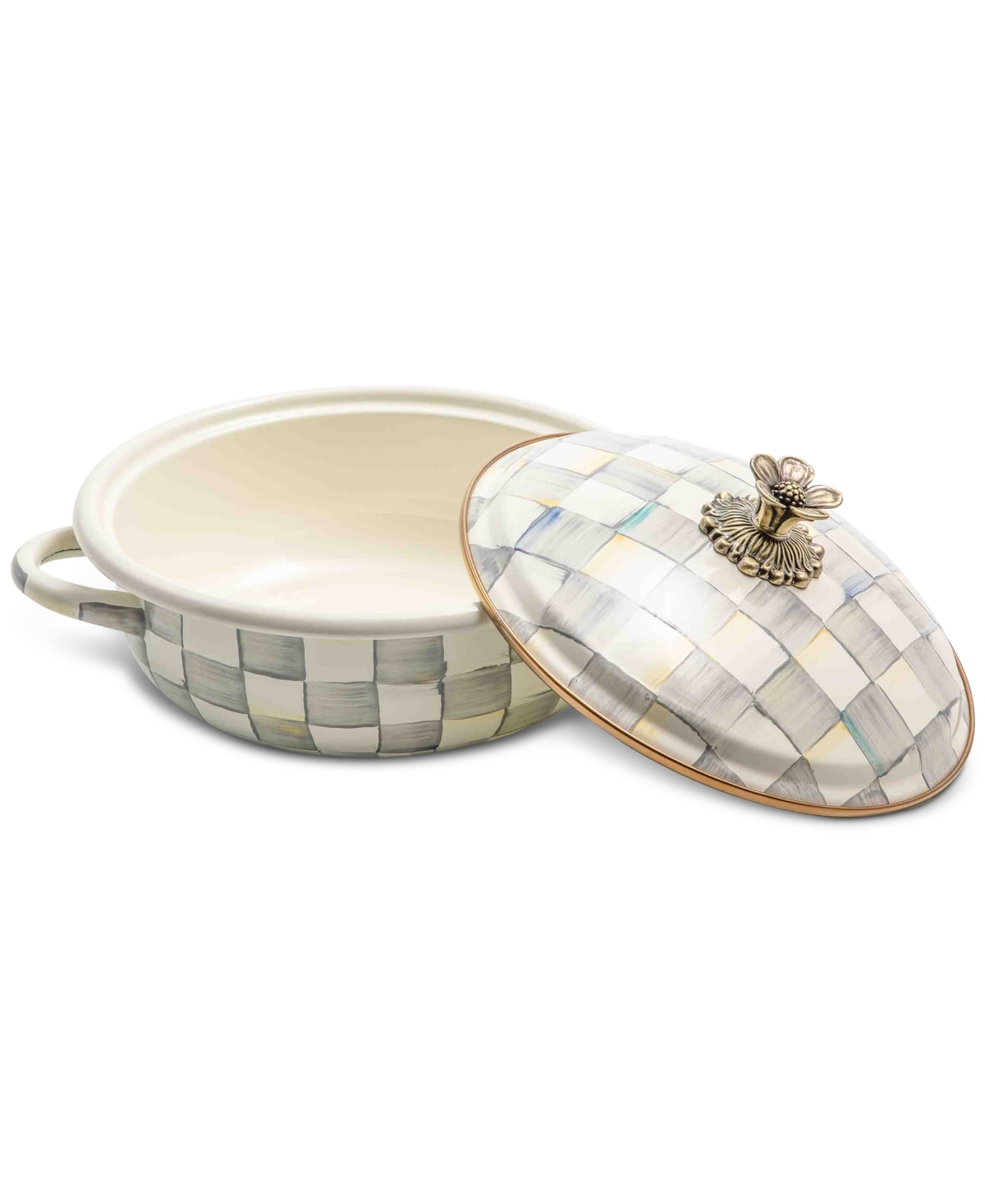 Mackenzie-childs Sterling Check Medium Casserole Dish In Multi