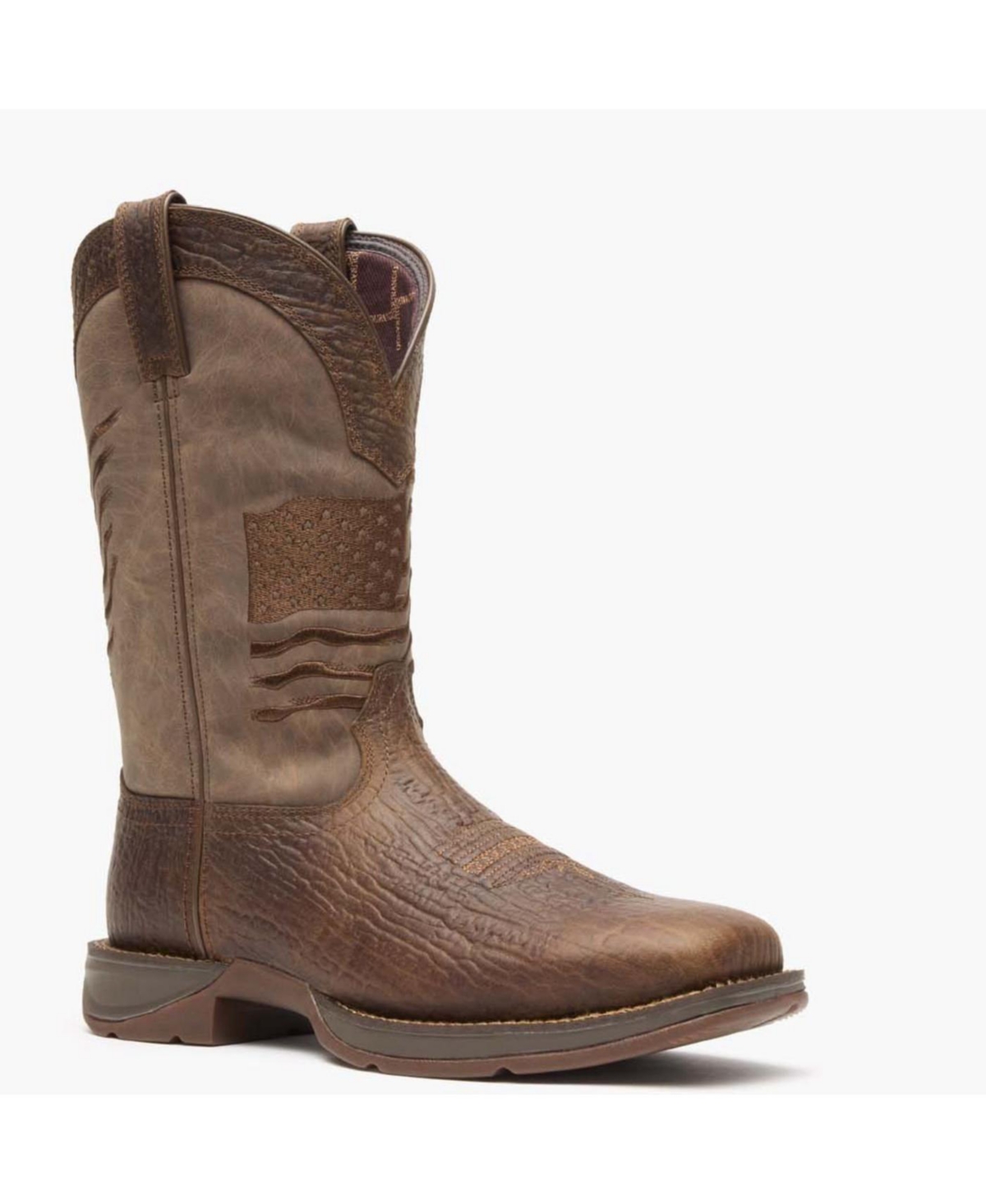 Men's Rebel by Brown Distressed Flag Embroidery Western Boot