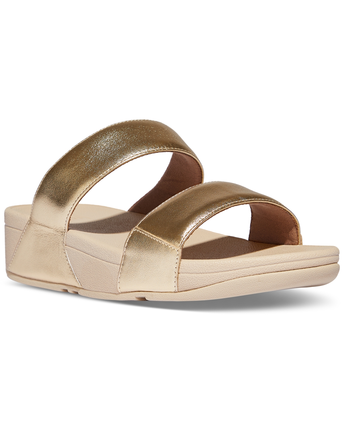 Women's Lulu Leather Slide Sandals - Platino