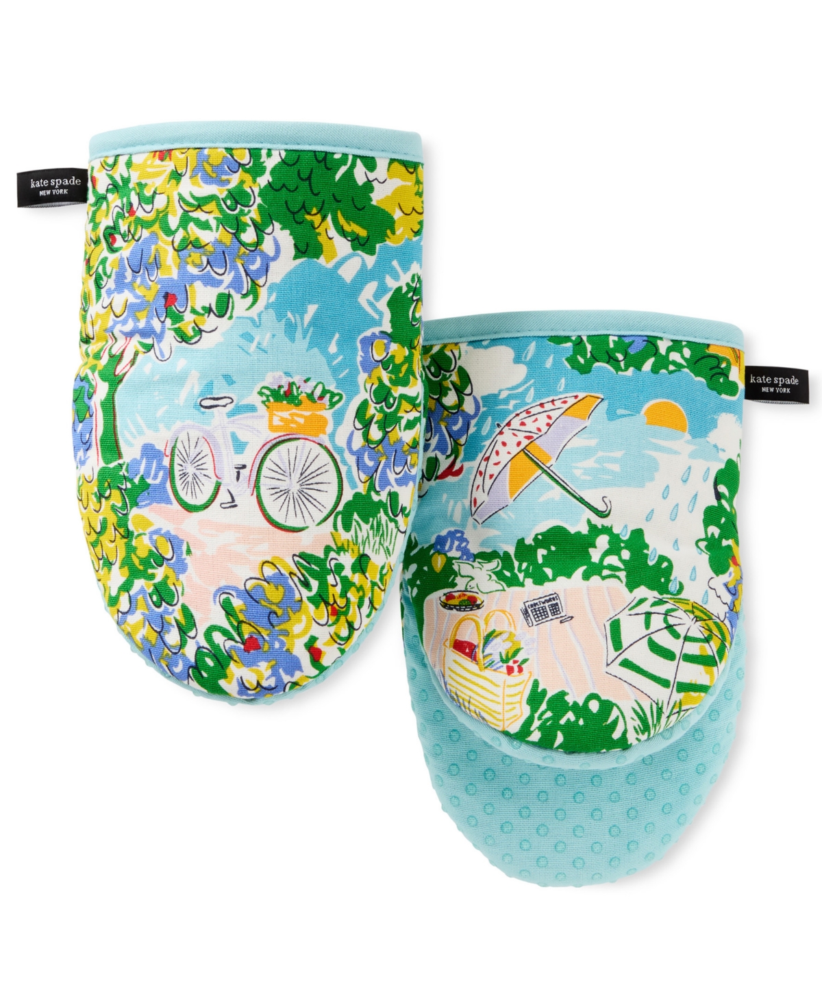 Spring Garden Mini Mitt Set, 5.5" x 8" - Blue,Green,Beige