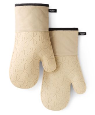 Spade Flower Soft Silicone Oven Mitt Set, 7" x 13"