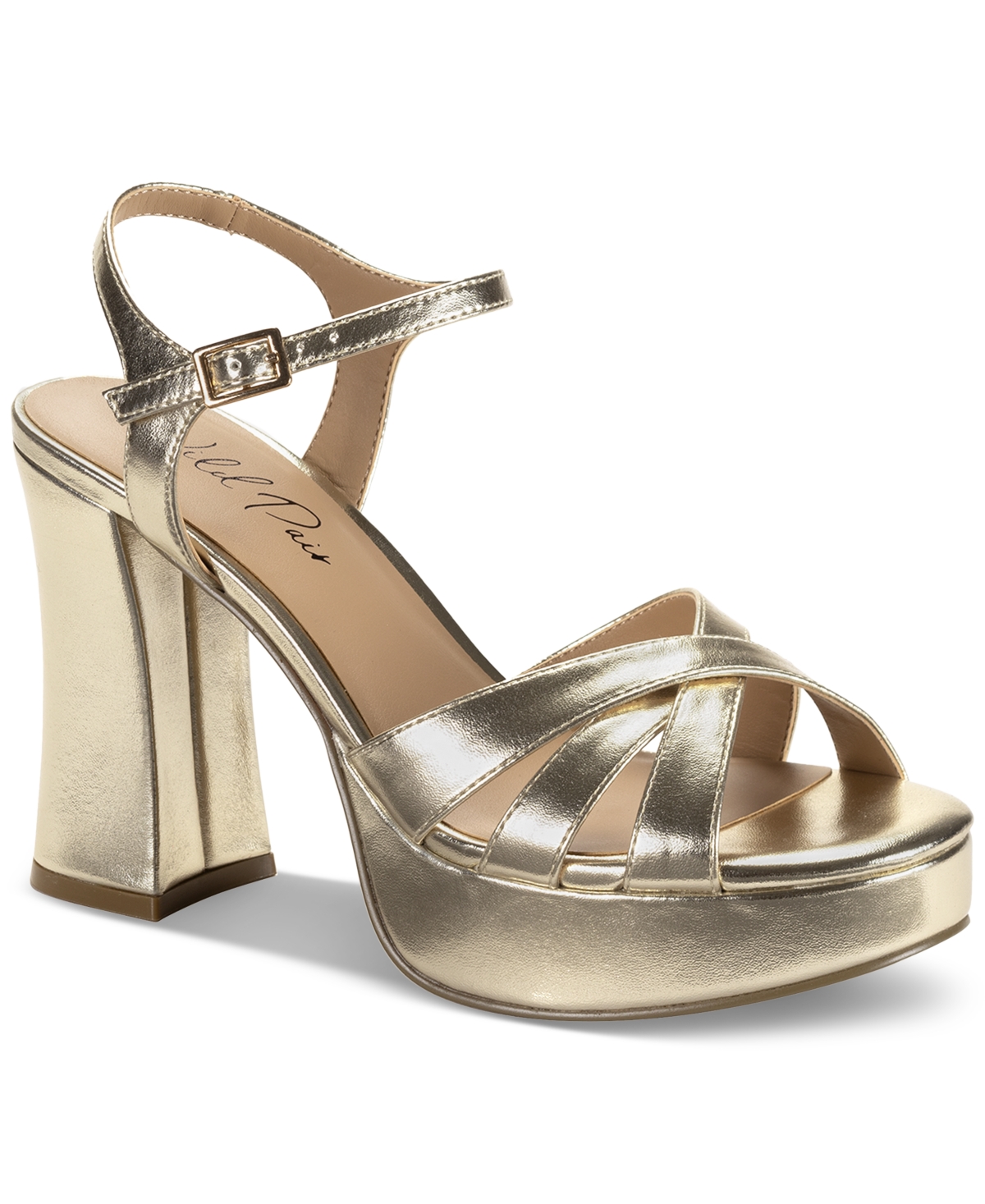 Women's Reemii Platform Sandals, Exclusively at Macy's - Gold Smooth