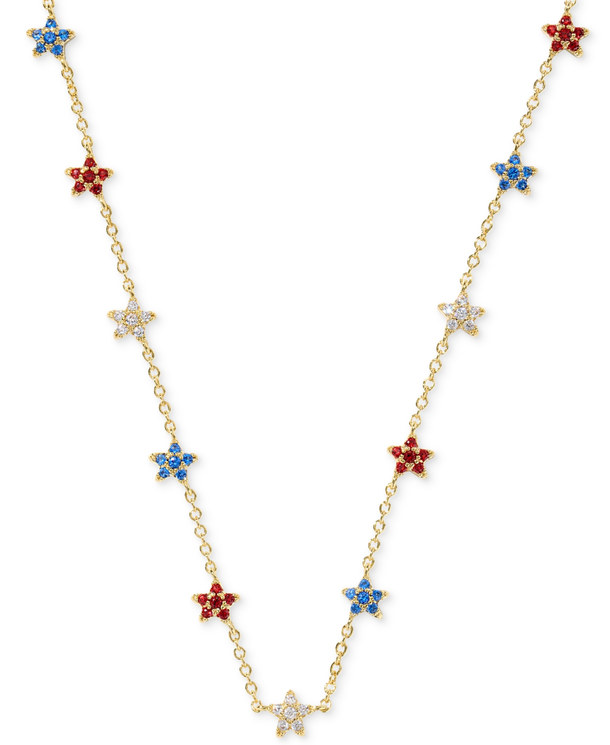 Crystal Star Cluster Sierra Adjustable 19" Statement Necklace - Gold