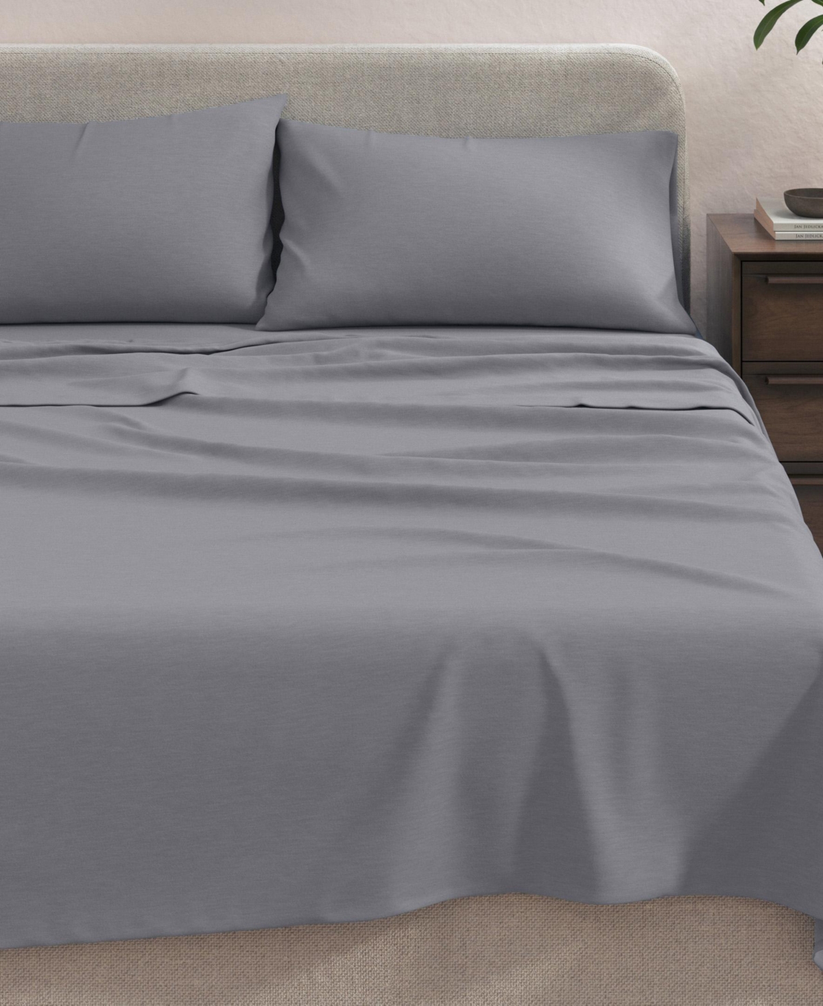 Linery & Co. Heathered Melange Cotton Jersey Knit Sheet Set