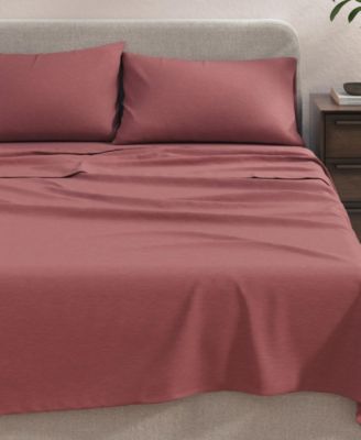 Linery & Co Heathered Melange Cotton Jersey Knit Sheet Set