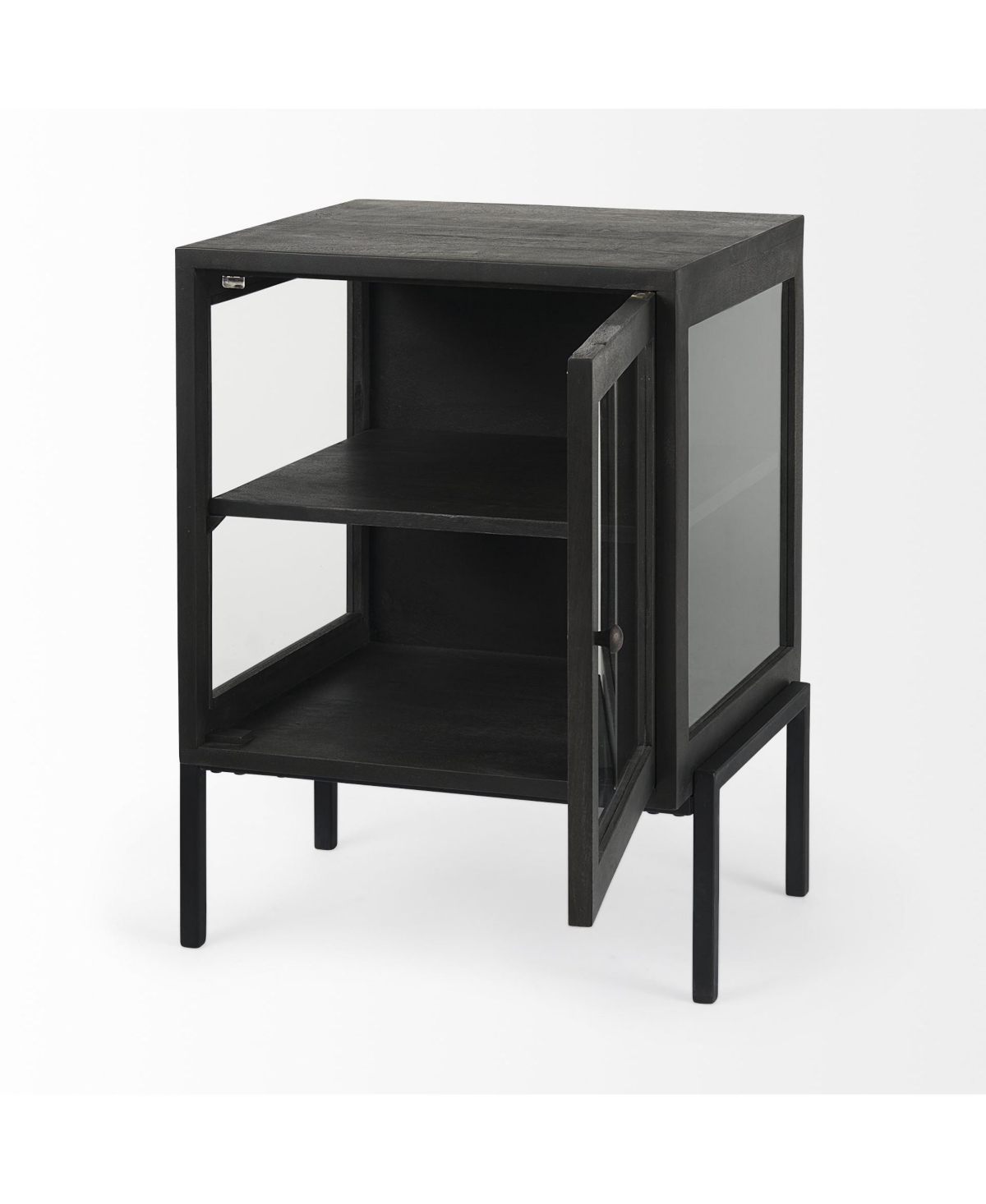 Rustic Solid Wood Square End Table – Natural Grain Finish