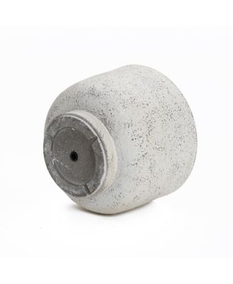 Rustic White with Gray 11.2-Inch Tall Round MgO Planter