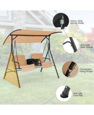 Porch Swing Chair with Adjustable Canopy