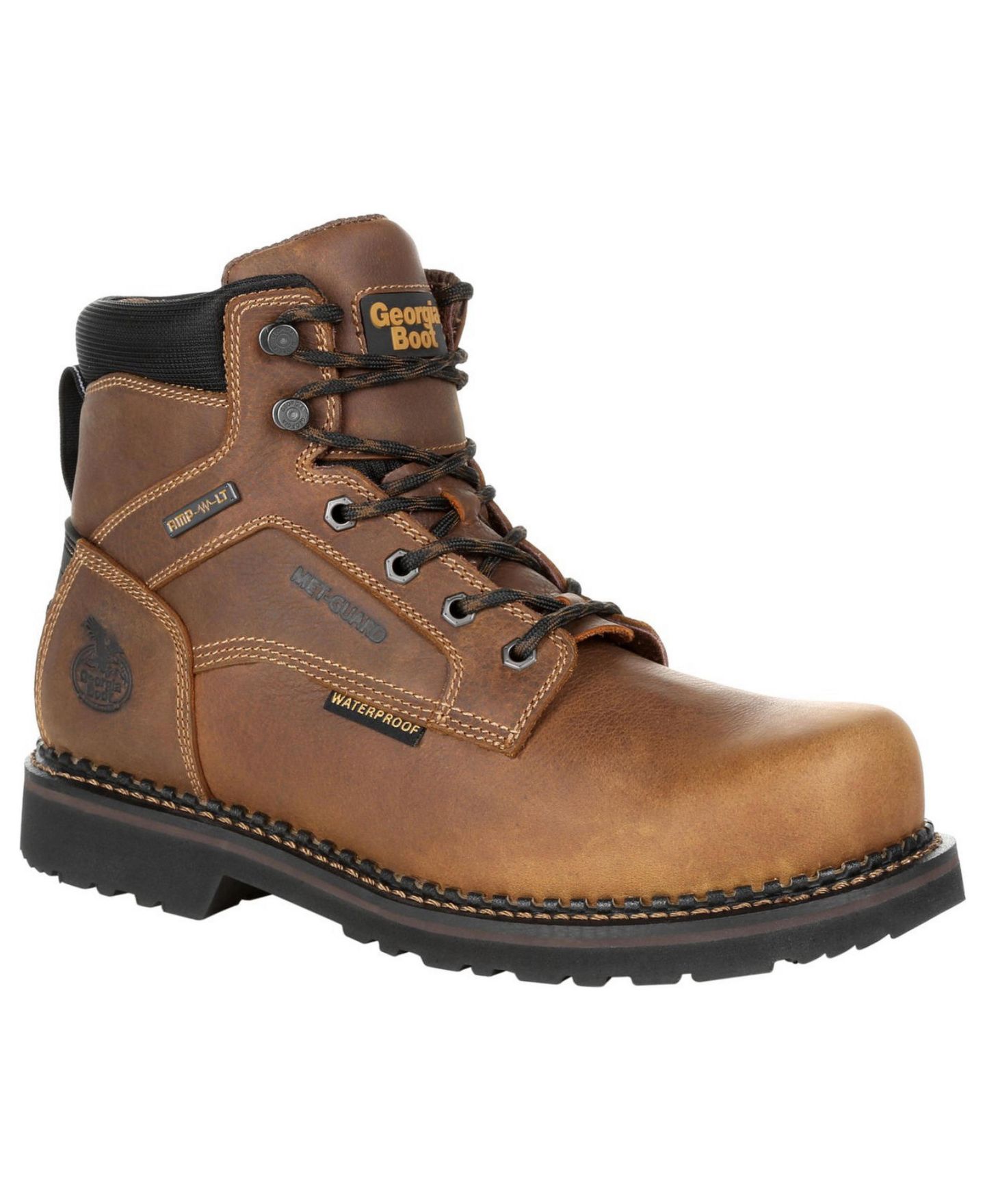 Мужские ботинки GEORGIA BOOT Georgia Giant Revamp Steel Toe Internal Met-Guard Waterproof Work Boot, цвет: Коричневый — фото 1