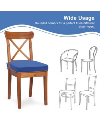 Outdoor Chair Cushion W18''xD19'' Soft and Fade-resistant Polyester, Invisible Zipper for Easy Cleaning, Two Sets of Ties for High Adaptability-Set of 4.