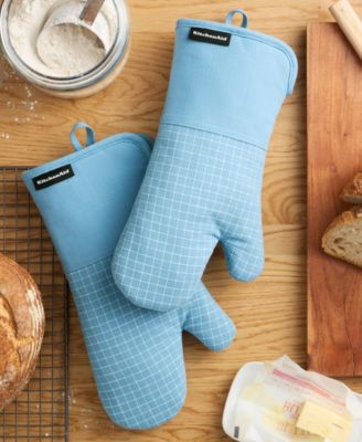 Gourmet Series Gridlines Oven Mitts Set, Pack of 2