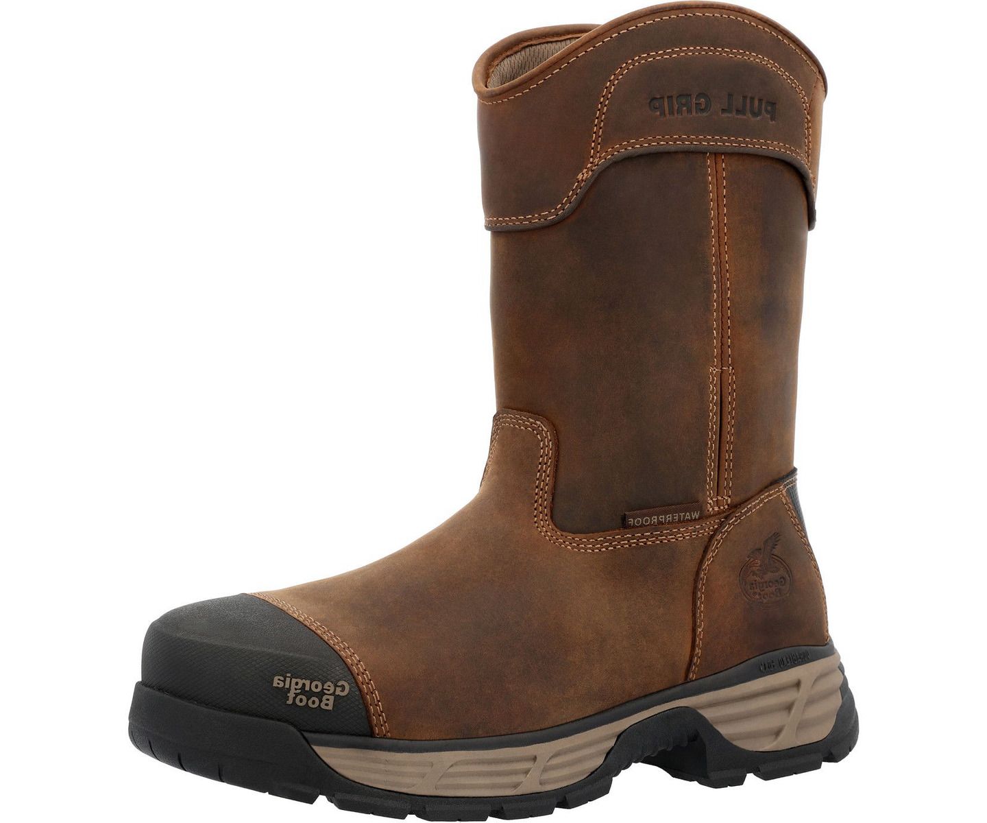 Мужские ботинки GEORGIA BOOT Durablend Edge 10" Waterproof Alloy Toe Pull On Work Boot, цвет: Коричневый — фото 7