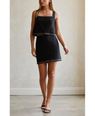 Women's Taby Contrast Embo Stitch Top