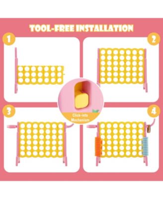 4-in-a-Row Connect Game with Basketball Hoop and Toss Ring
