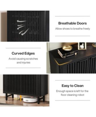 6-Tier Freestanding Shoe Cabinet with Shutter Doors and Adjustable Shelves for Entryway and Hallway