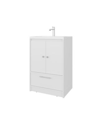 Sinclair Freestanding Bathroom Vanity with Sink, Two Doors and Bottom Drawer, White