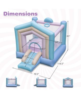 Kids Bounce House with Slide and Basketball Rim Bouncy Castle for Party with 480W Blower