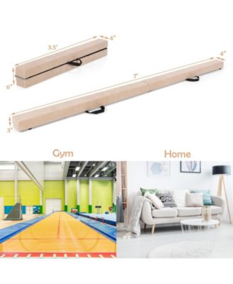 Folding Balance Beam with Solid Wood Base and Anti-slip Bottom