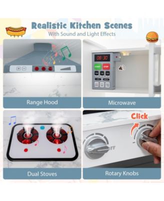 Kids Corner Pretend Kitchen Playset with Separated Washing Basin