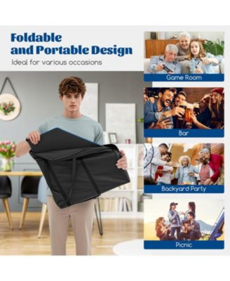 48 Inch 8-Player Foldable Poker Table Top with Carrying Bag and Cup Holders