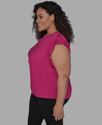 Plus Size C'est La Vie Extended-Shoulder Top