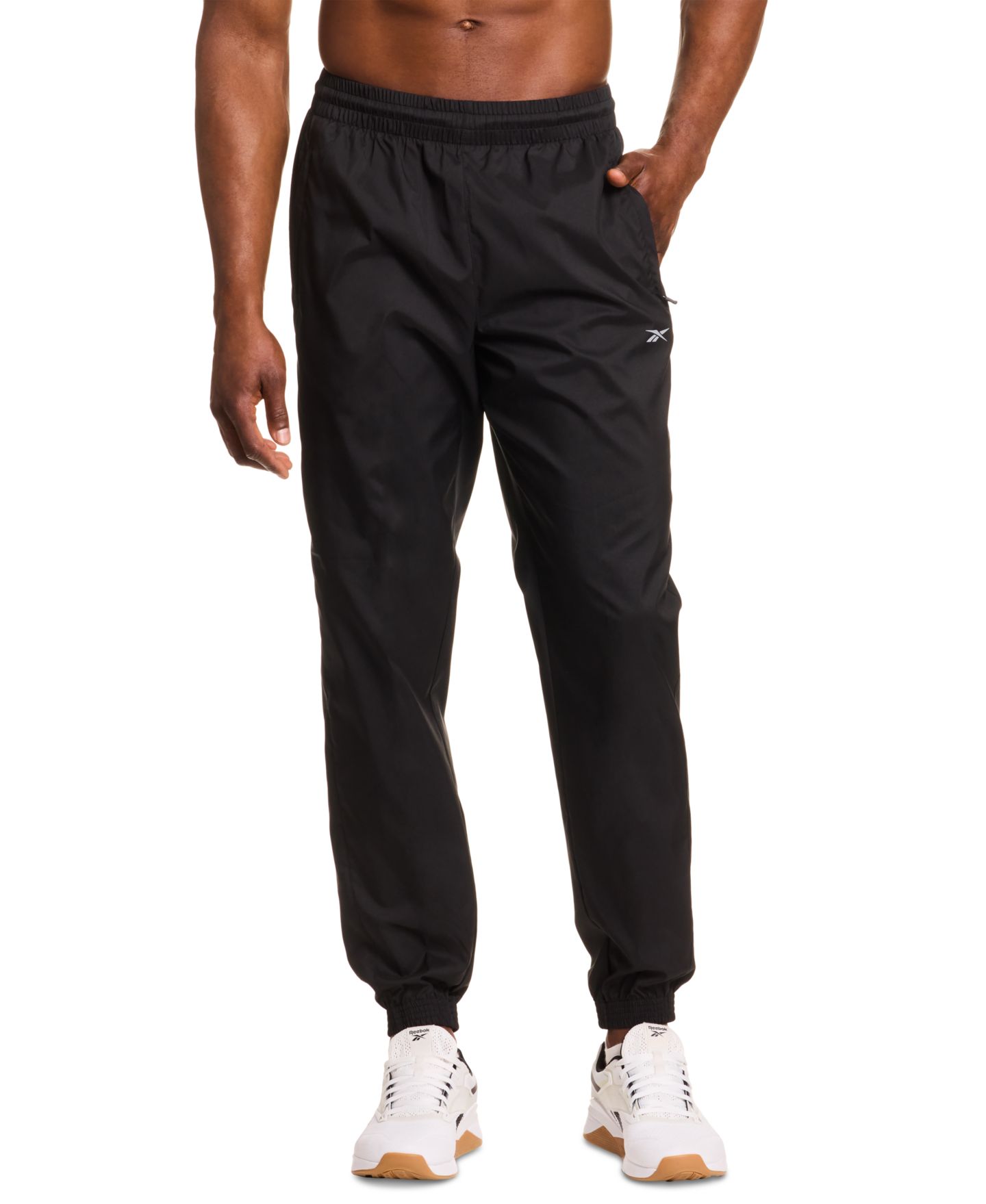 Мужские брюки Reebok Woven Track Pants, цвет: Чёрный — фото 1