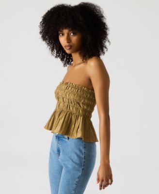 Women's Cambria Strapless Smocked Peplum Top