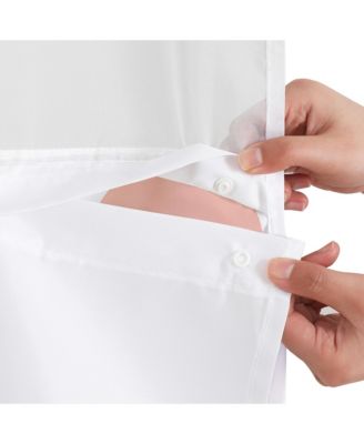 Hookless Polka Dot Shower Curtain with Sheer Panel, Snap-In Liner & Grommets, 72" x 75"