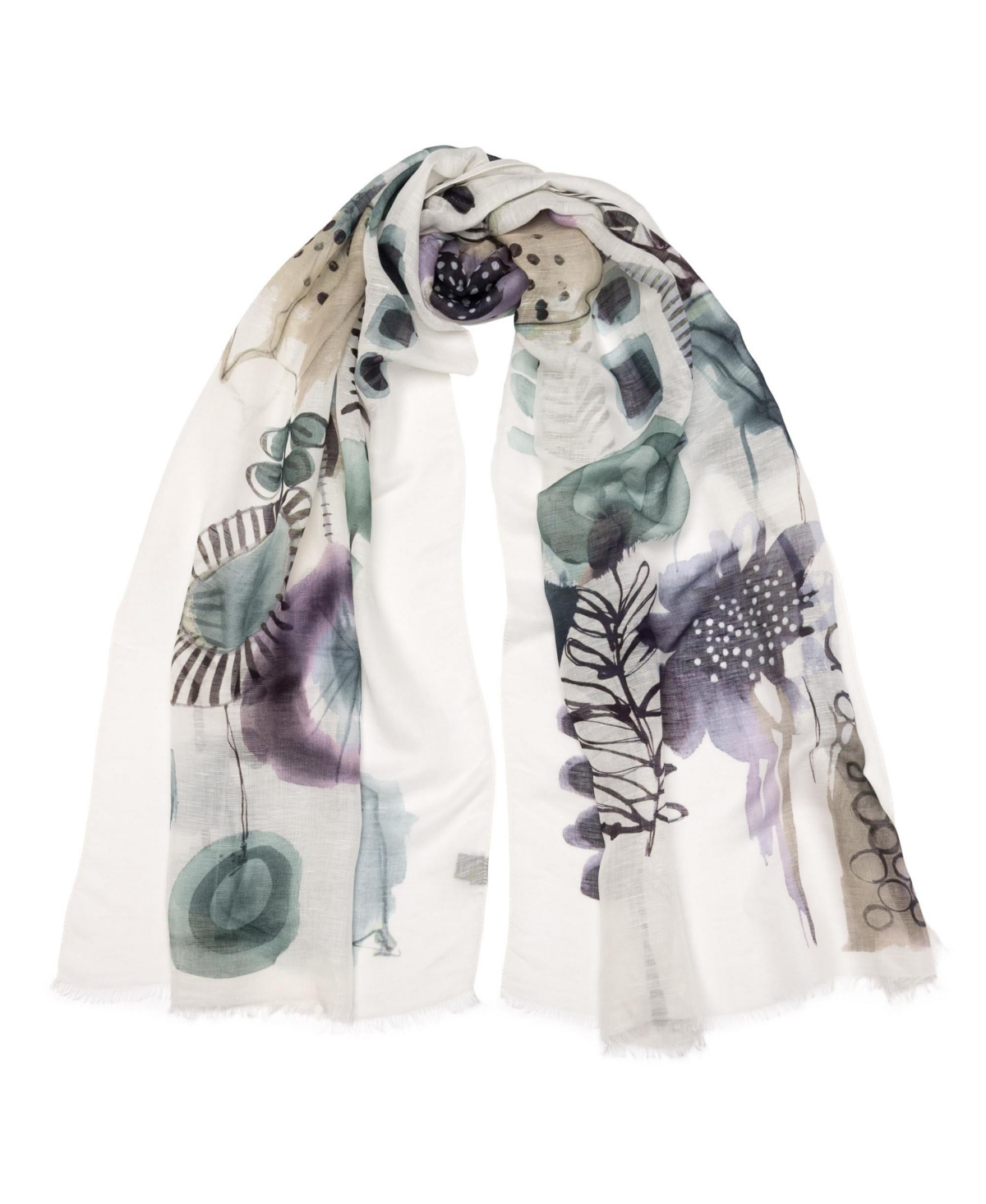 Lido - Modal Linen Scarf/Shawl for Women - Plum and petrol blue