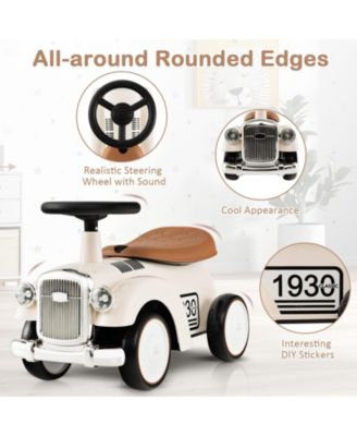 Kids Sit to Stand Vehicle with Working Steering Wheel and Under Seat Storage