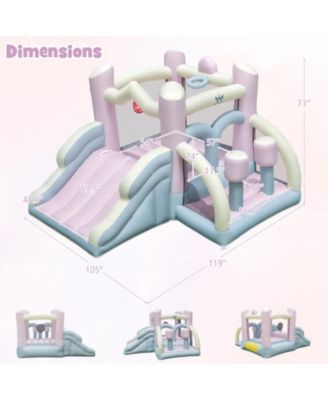 Kids Bounce House with Slide and 2 Boxing Columns Bouncy Castle for Party without Blower