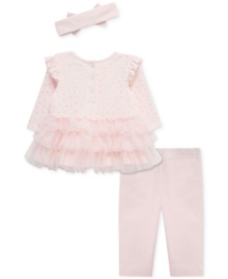 Baby Girls Dot Shine Tutu Top, Leggings & Headband, 3 Piece Set