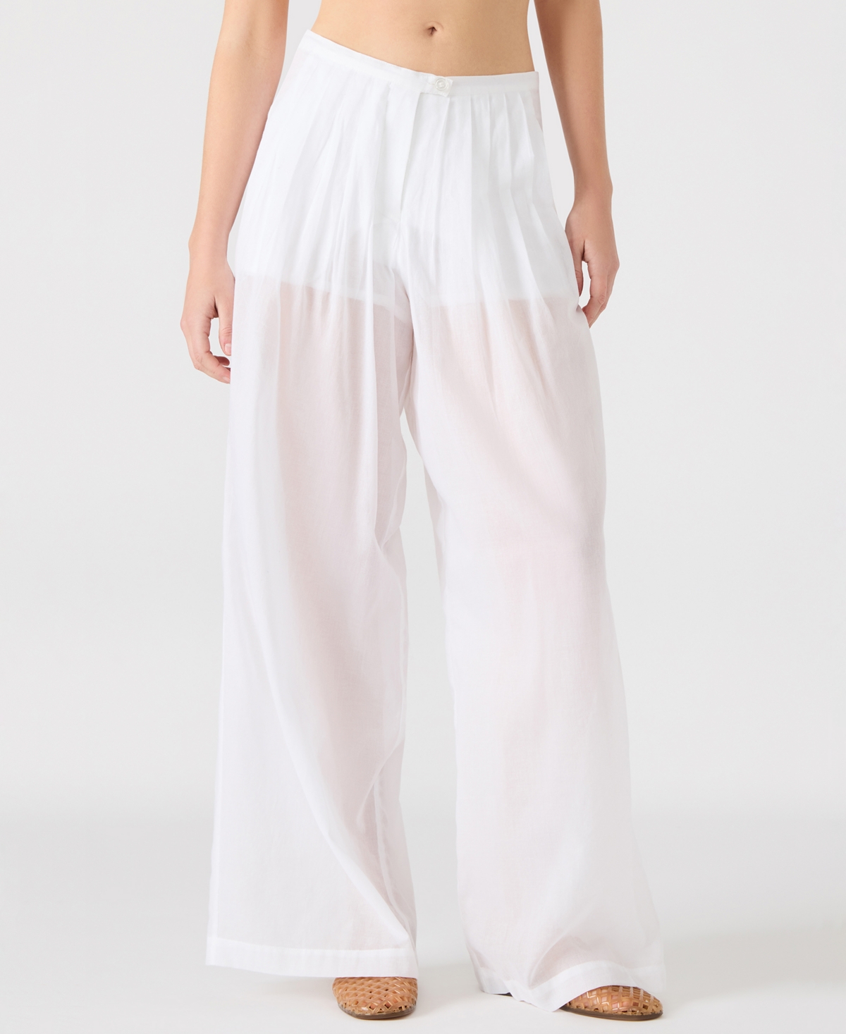 Women's Reeve Cotton Wide Leg Pants - White