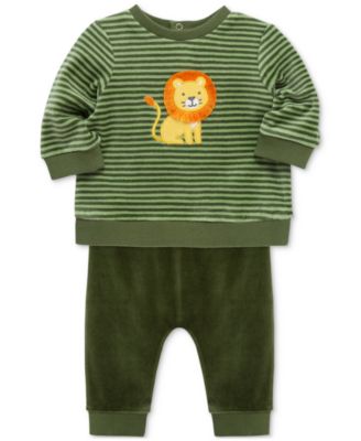 Baby Boys Lion Stripe Velour Sweatshirt & Jogger Pants, 2 Piece Set