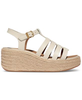 Women's Platform Espadrille Leather Wedge Sandals