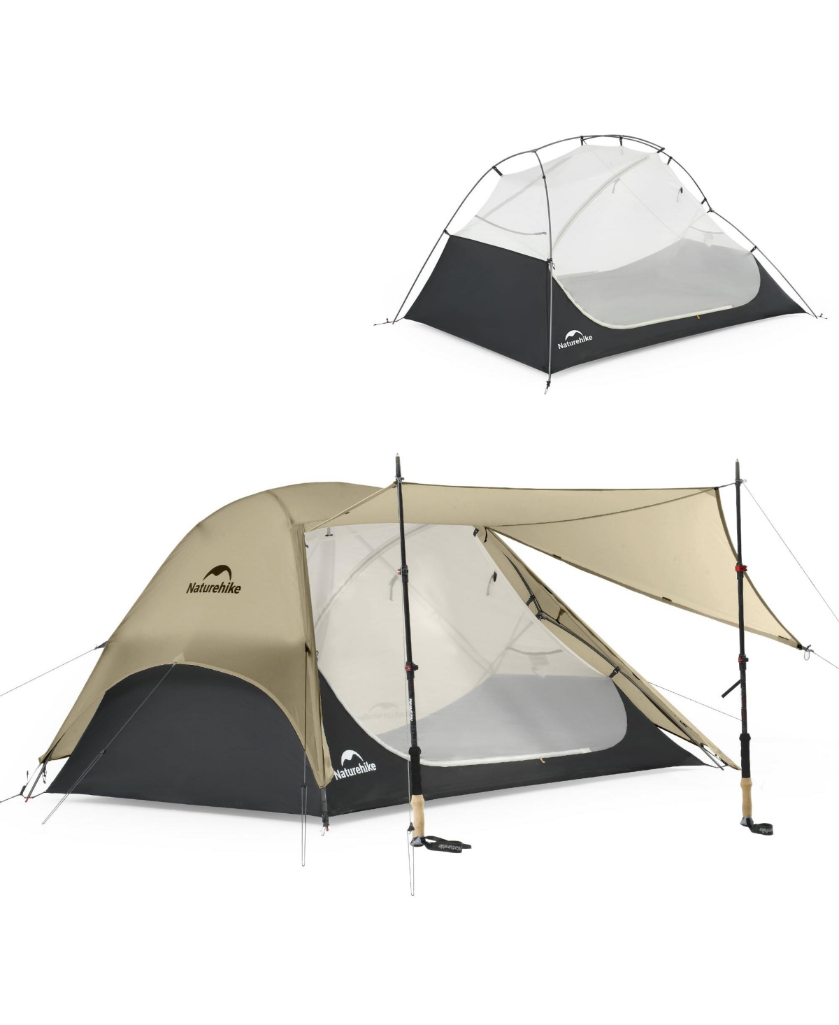 Star River Ul 2 Person Backpacking Tent, Double Layer Waterproof Two Person Tent, Lightweight Backpacking Cycling 2 Person Tent - Grey