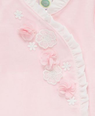 Baby Girls Flowers Velour Footed Coverall