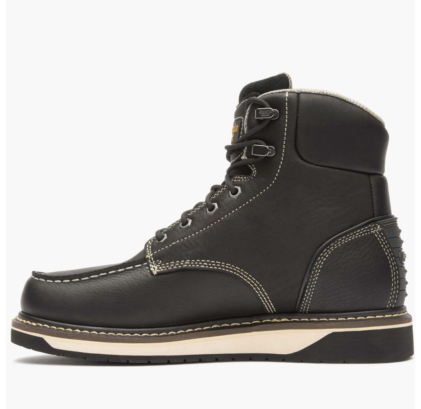 Мужские ботинки GEORGIA BOOT Amp LT Wedge Waterproof Moc-Toe Black Work Boot, цвет: Чёрный — фото 8