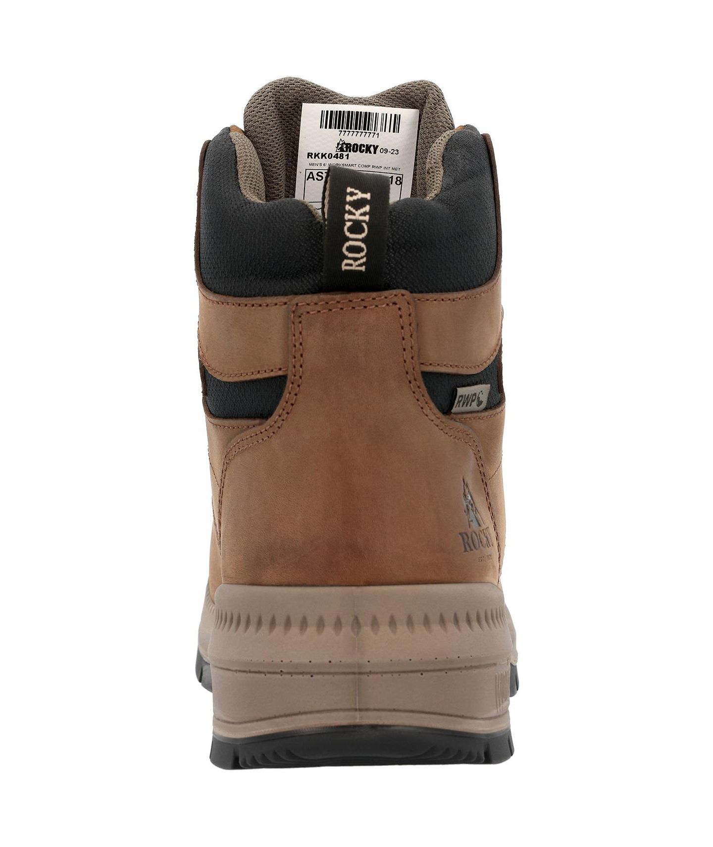 Мужские рабочие ботинки Rocky WorkSmart 6 дюймов с композитным носком и защитой Met Guard, цвет: Crazy Horse — фото 6